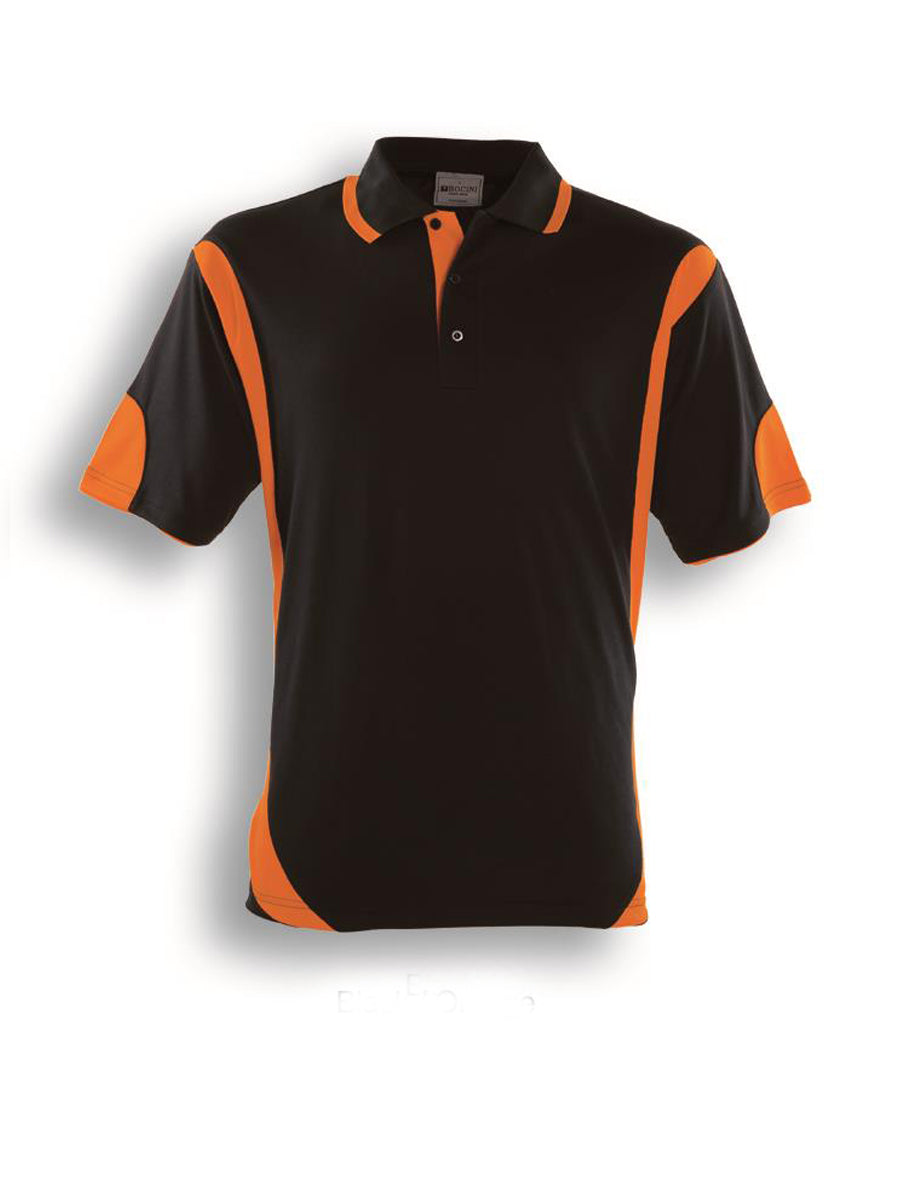 Unisex Adults Breezeway Contrast Polo in Black/Orange