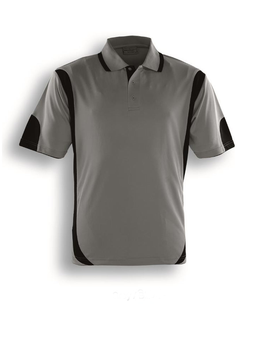 Unisex Adults Breezeway Contrast Polo in Grey/Black