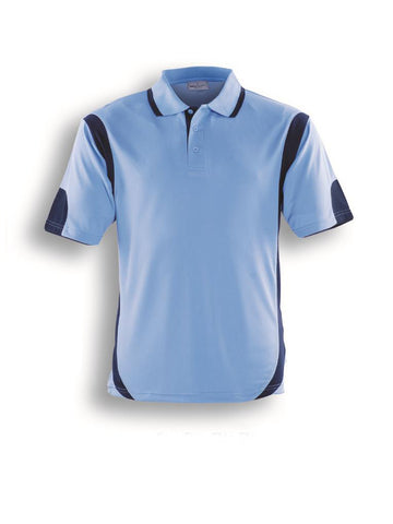 Unisex Adults Breezeway Contrast Polo in Sky Blue/Navy