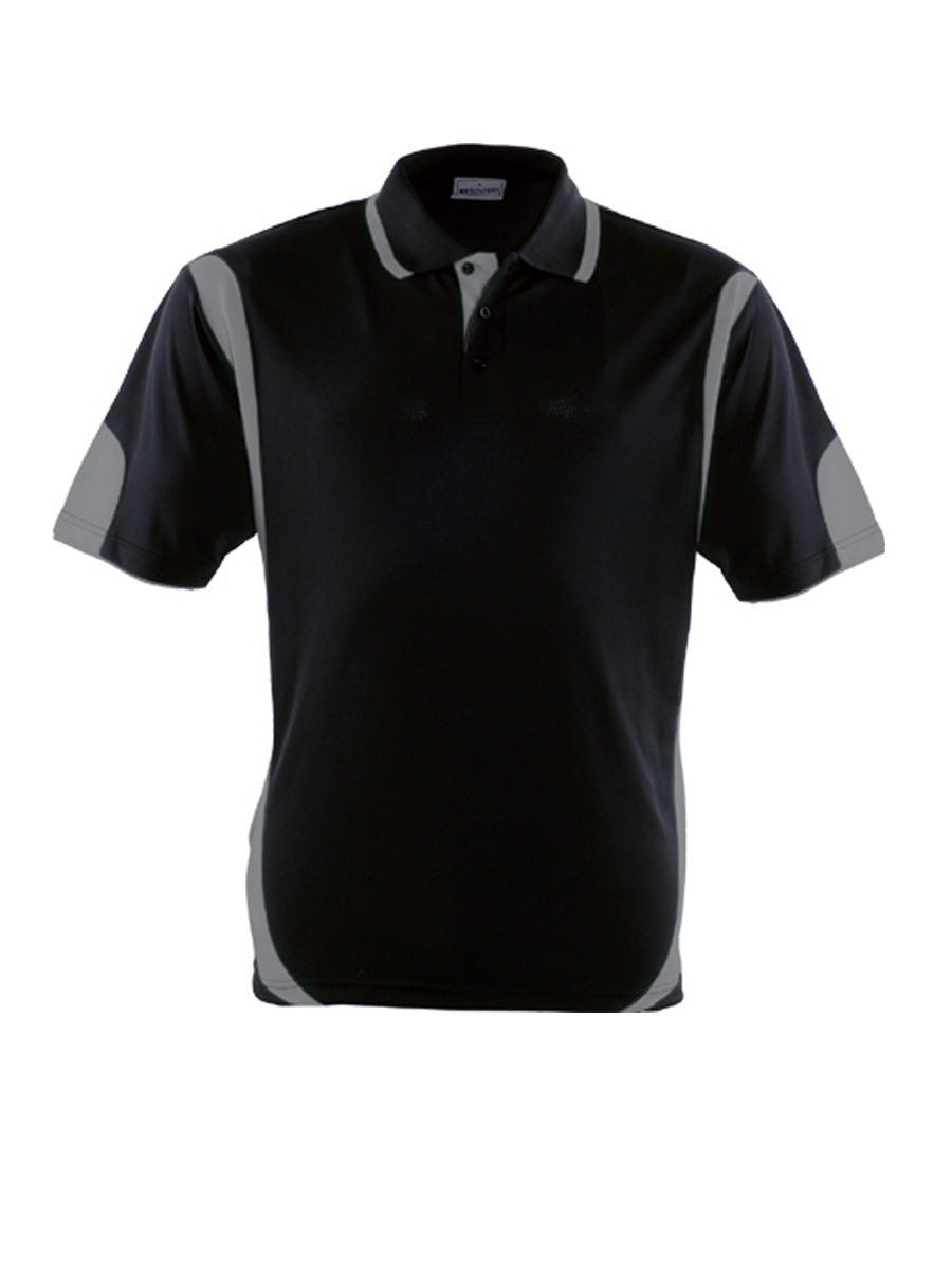 Kids Breezeway Contrast Polo in Black/Grey