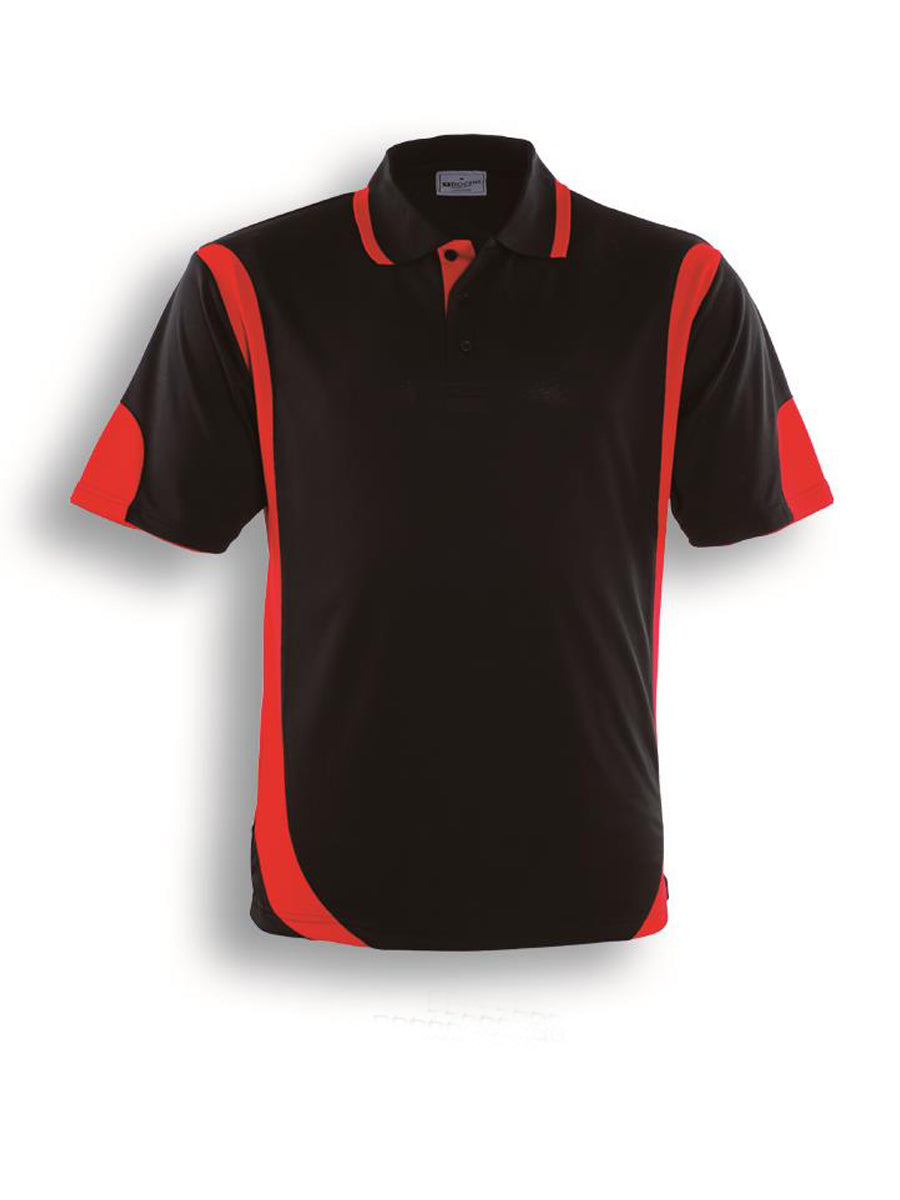 Kids Breezeway Contrast Polo in Black/Red