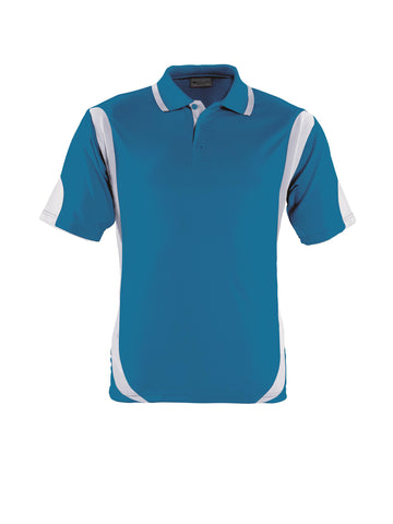 Kids Breezeway Contrast Polo in Cyan/White