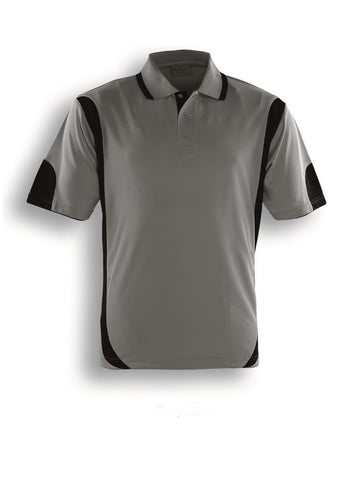 Kids Breezeway Contrast Polo in Grey/Black