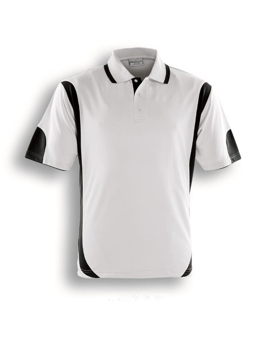 Kids Breezeway Contrast Polo in White/Black