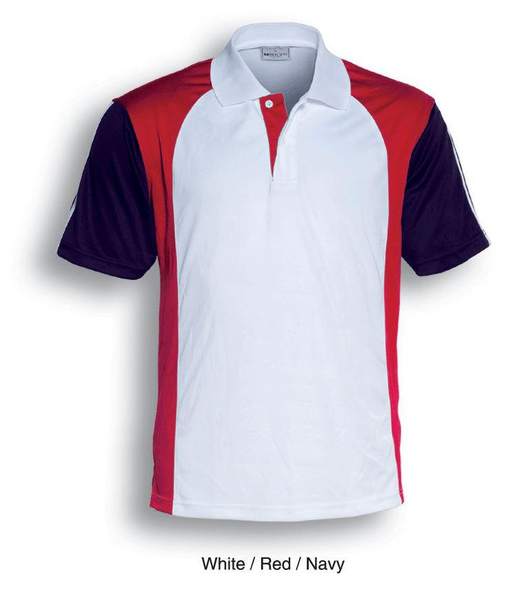 Unisex Adults Breezeway Three Tone Polo in White/Red/Navy
