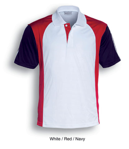 Unisex Adults Breezeway Three Tone Polo in White/Red/Navy