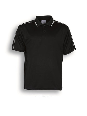 Mens Breezeway Striped Polo in Black/White