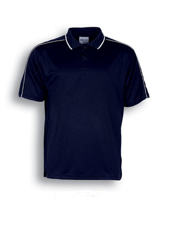Mens Breezeway Striped Polo in Navy/White