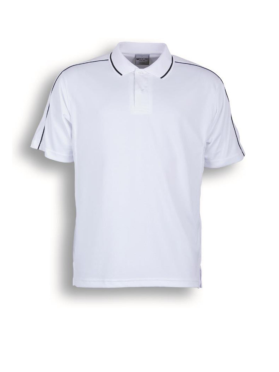 Mens Breezeway Striped Polo in White/Navy