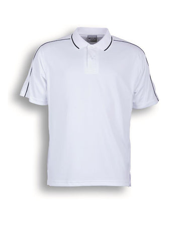 Mens Breezeway Striped Polo in White/Navy