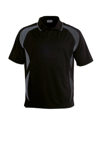 Unisex Adults Breezeway Sports Polo in Black/Grey