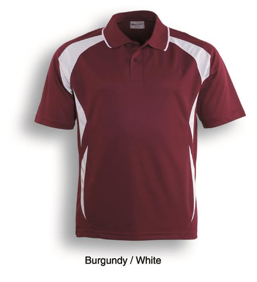 Unisex Adults Breezeway Sports Polo in Burgundy/White