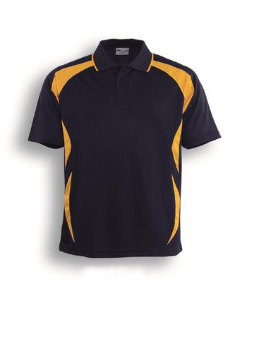 Unisex Adults Breezeway Sports Polo in Navy/Gold
