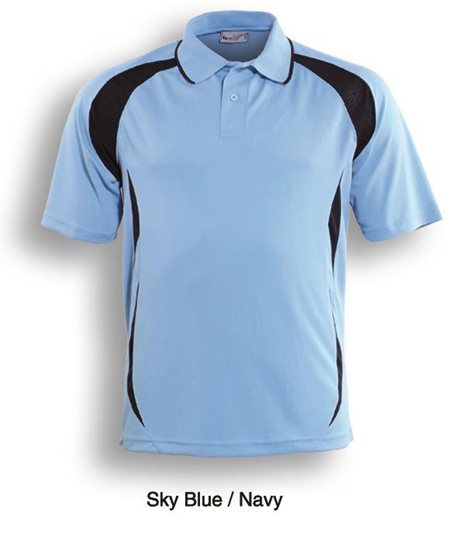 Unisex Adults Breezeway Sports Polo in Sky Blue/Navy