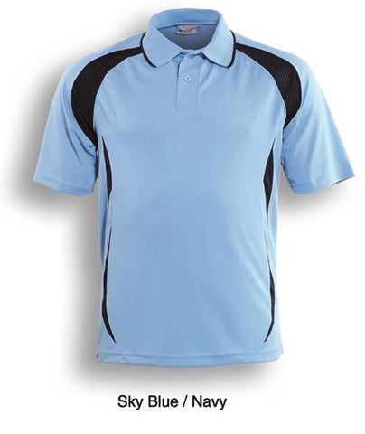Unisex Adults Breezeway Sports Polo in Sky Blue/Navy