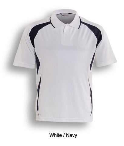 Unisex Adults Breezeway Sports Polo in White/Navy