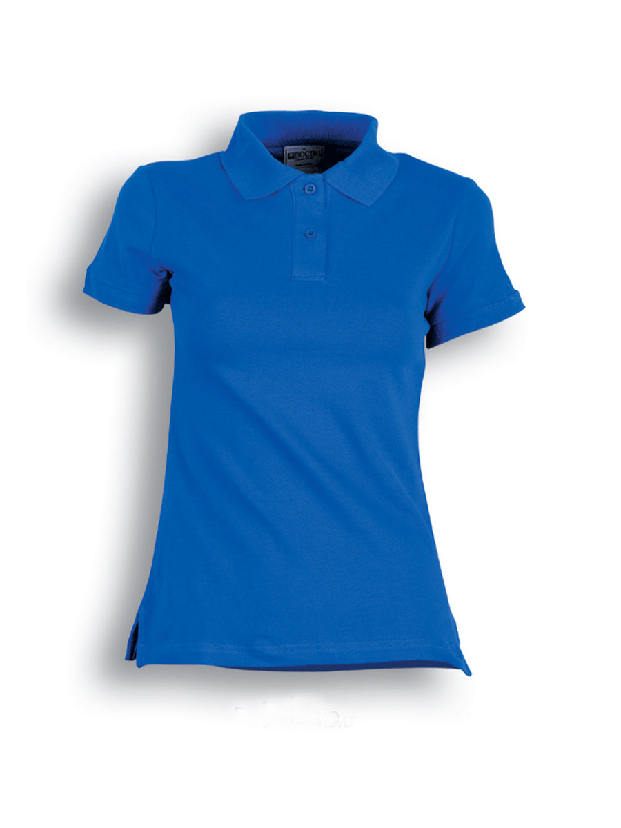 Ladies Pique Knit Fitted Cotton / Spandex Polo in Royal
