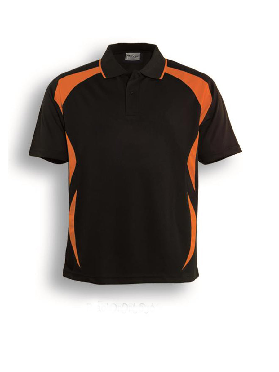 Kids Breezeway Sports Polo in Black/Orange