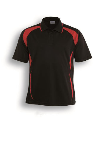 Kids Breezeway Sports Polo in Black/Red