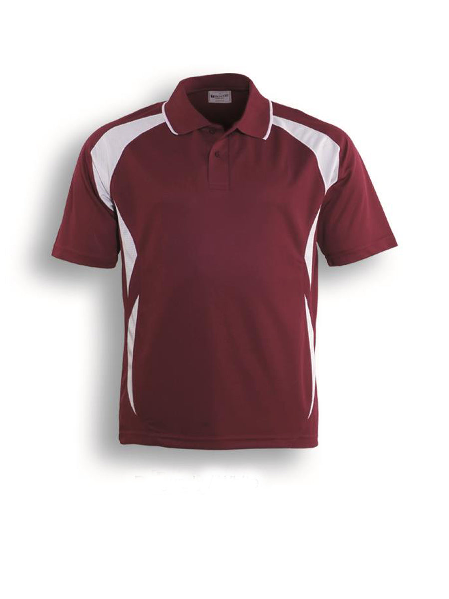 Kids Breezeway Sports Polo in Burgundy/White
