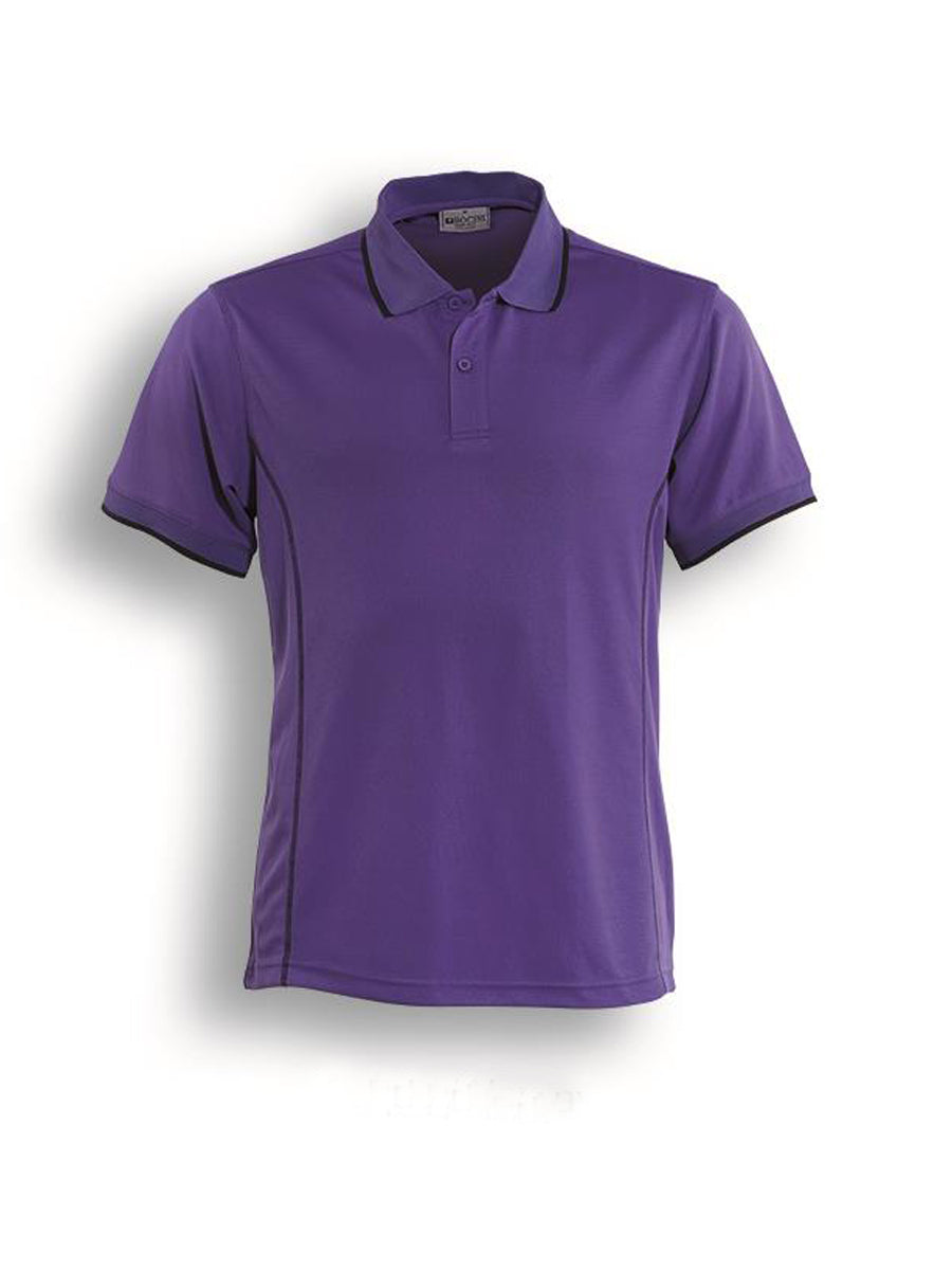 Stitch Feature Essentials-Mens Short Sleeve Polo in Purple/Navy