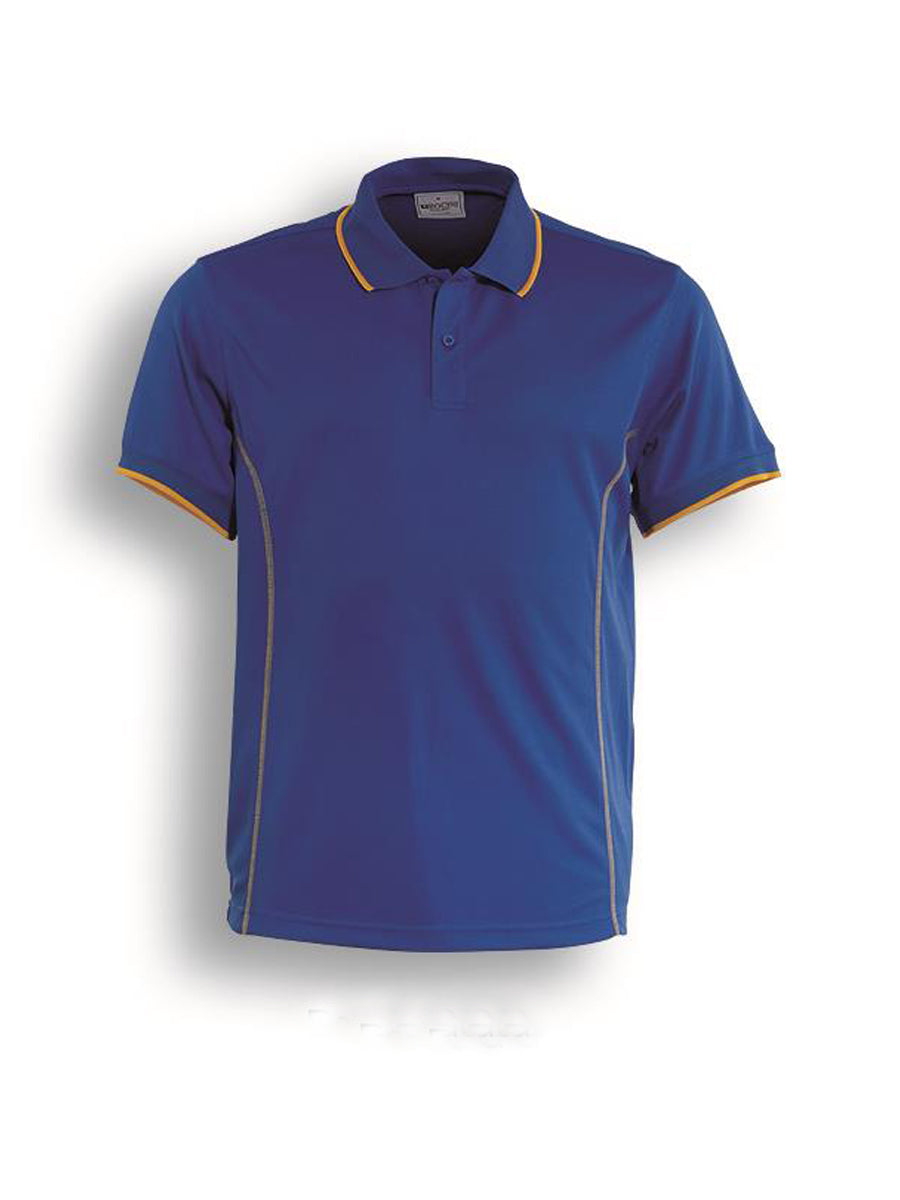 Stitch Feature Essentials-Mens Short Sleeve Polo in Royal/Gold