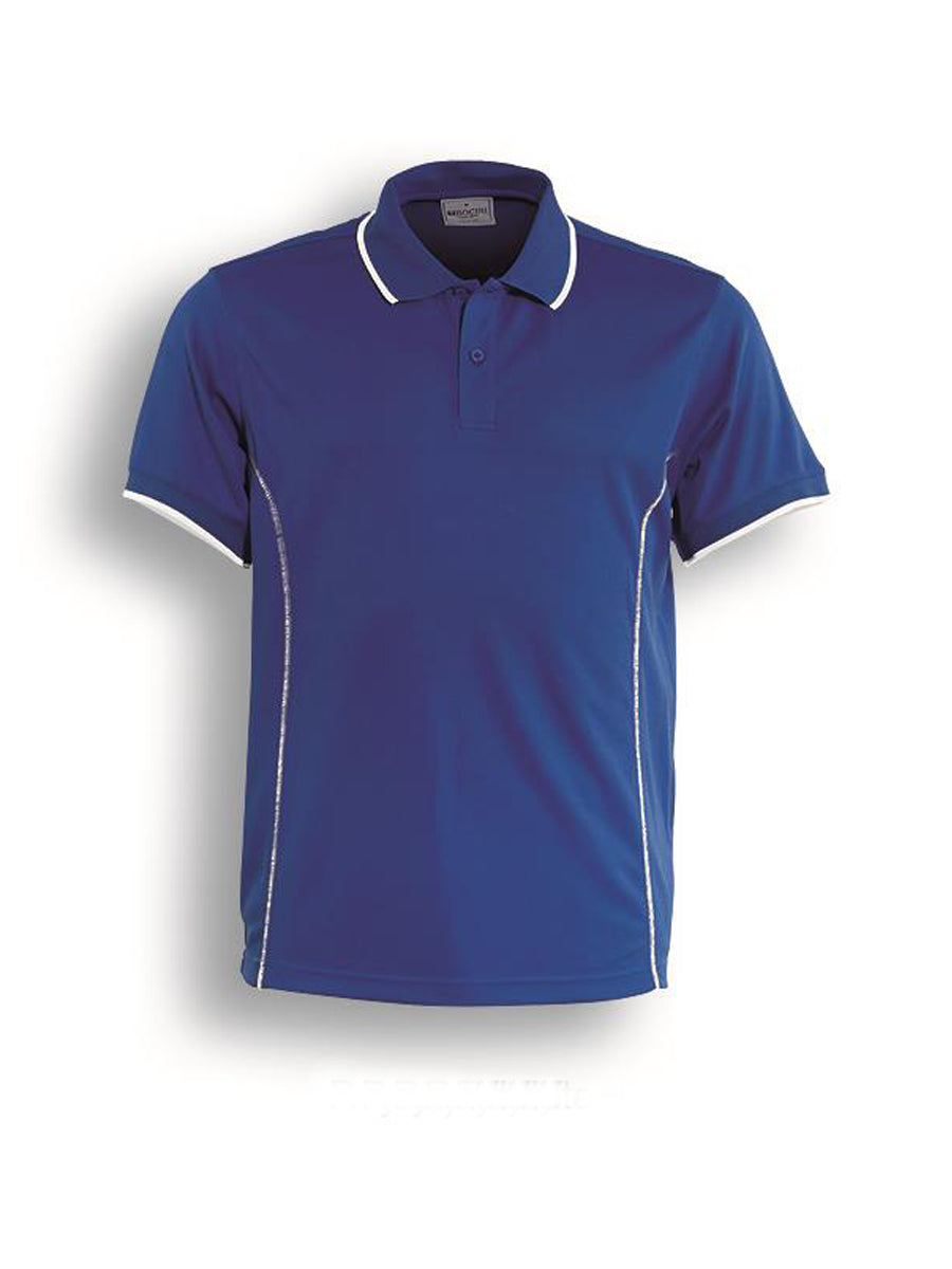 Stitch Feature Essentials-Mens Short Sleeve Polo in Royal/White