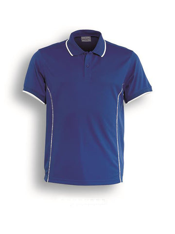 Stitch Feature Essentials-Mens Short Sleeve Polo in Royal/White