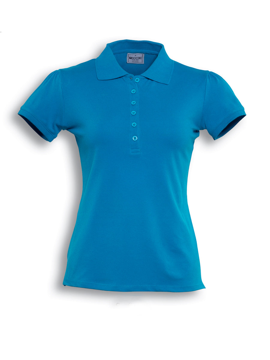 Ladies Fashion Polo in Cyan
