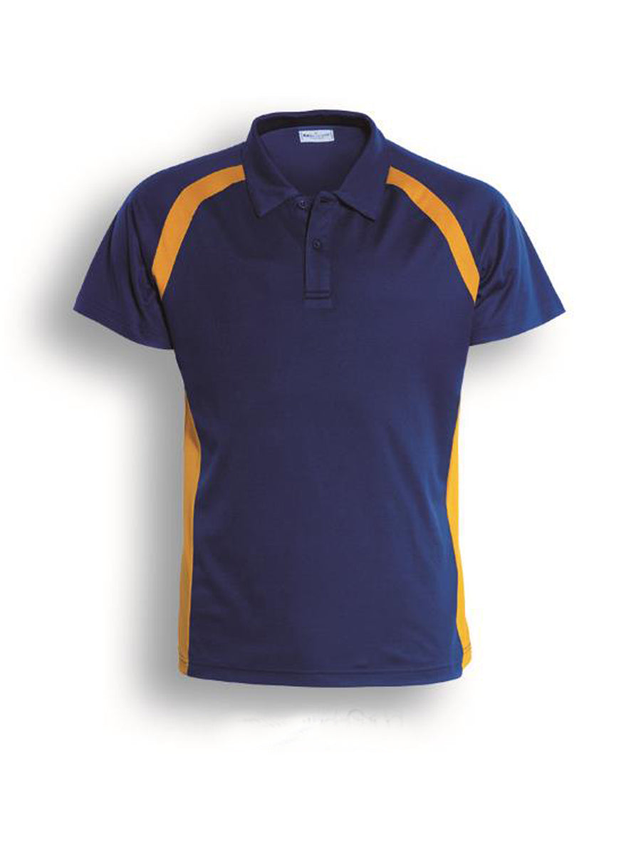 Team Essentials-Mens Short Sleeve Contrast Panel Polo in Royal/Gold
