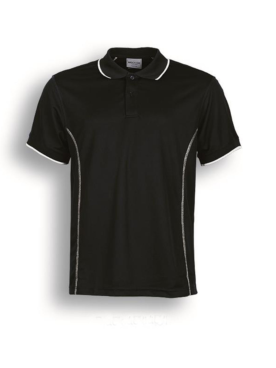 Stitch Feature Essentials-Ladies Short Sleeve Polo in Black/White
