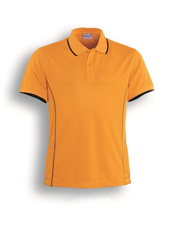 Stitch Feature Essentials-Ladies Short Sleeve Polo in Gold/Black