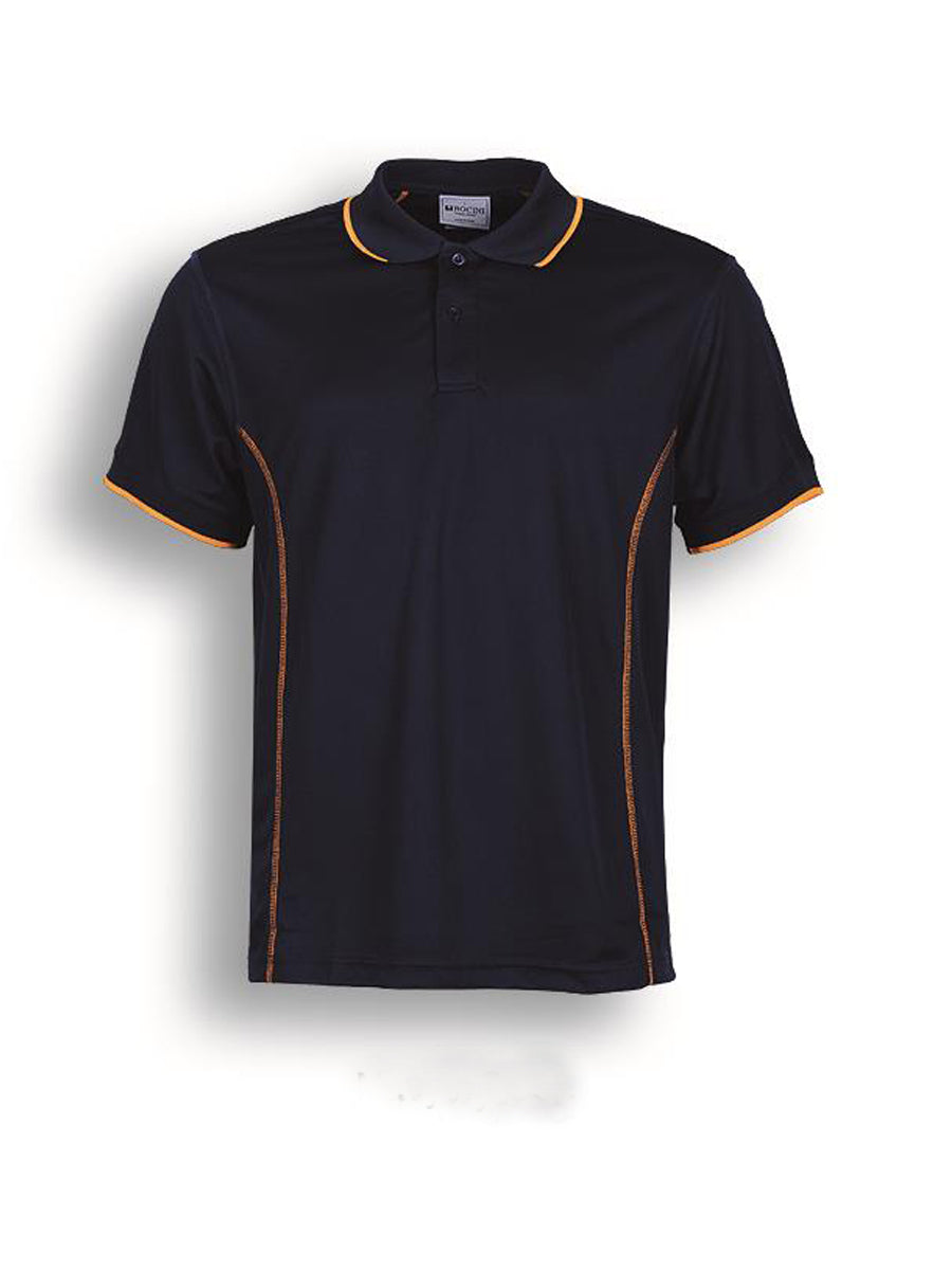 Stitch Feature Essentials-Ladies Short Sleeve Polo in Navy/Gold