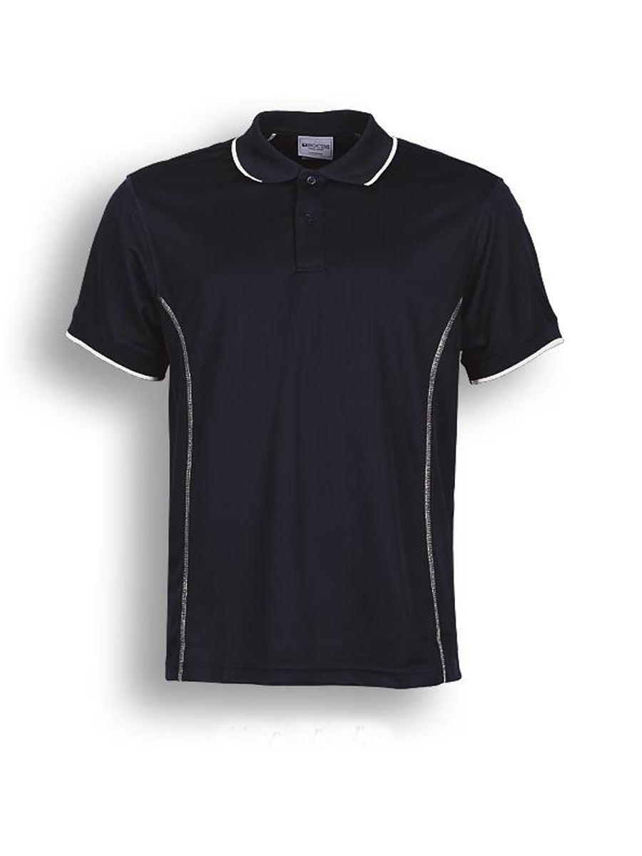Stitch Feature Essentials-Ladies Short Sleeve Polo in Navy/White