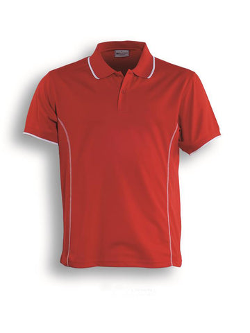 Stitch Feature Essentials-Ladies Short Sleeve Polo in Red/White