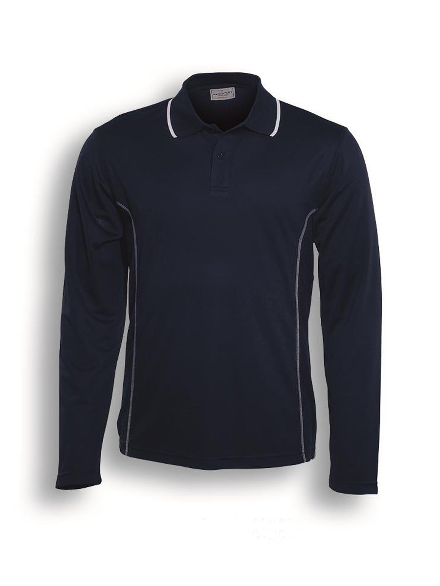 Stitch Feature Essentials-Kids L/S Polo in Navy/White