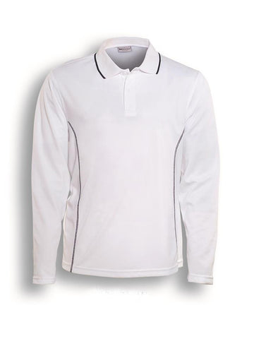 Stitch Feature Essentials-Kids L/S Polo in White/Navy