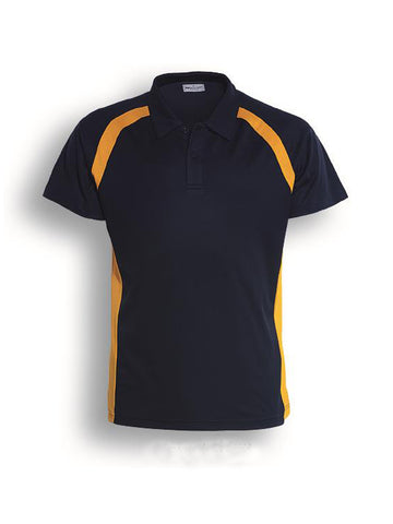 Team Essential-Ladies Short Sleeve Contrast Panel Polo in Navy/Gold