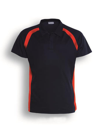Team Essential-Ladies Short Sleeve Contrast Panel Polo in Navy/Red