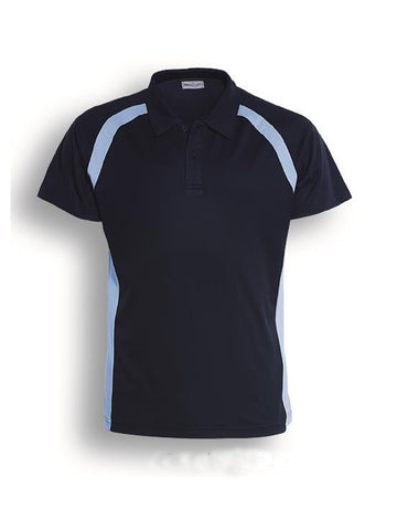 Team Essential-Ladies Short Sleeve Contrast Panel Polo in Navy/Sky Blue