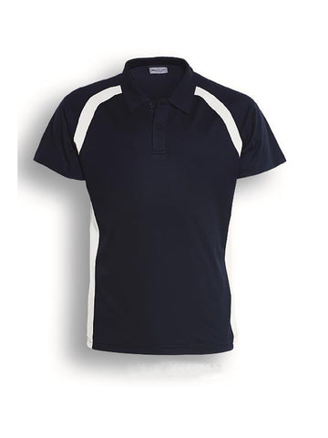 Team Essential-Ladies Short Sleeve Contrast Panel Polo in Navy/White