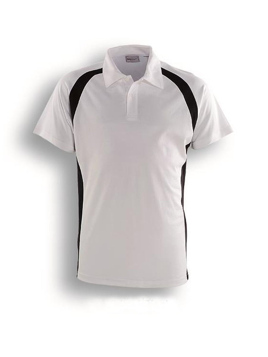 Team Essential-Ladies Short Sleeve Contrast Panel Polo in White/Black