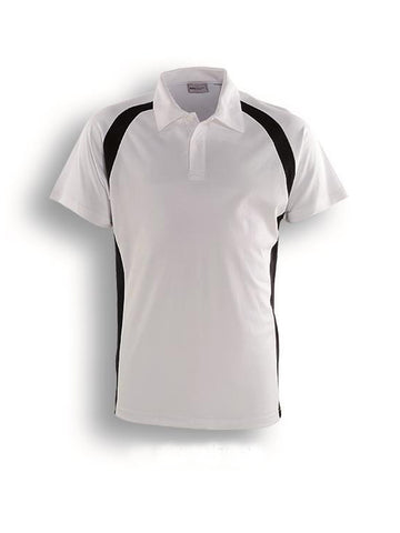Team Essential-Ladies Short Sleeve Contrast Panel Polo in White/Black