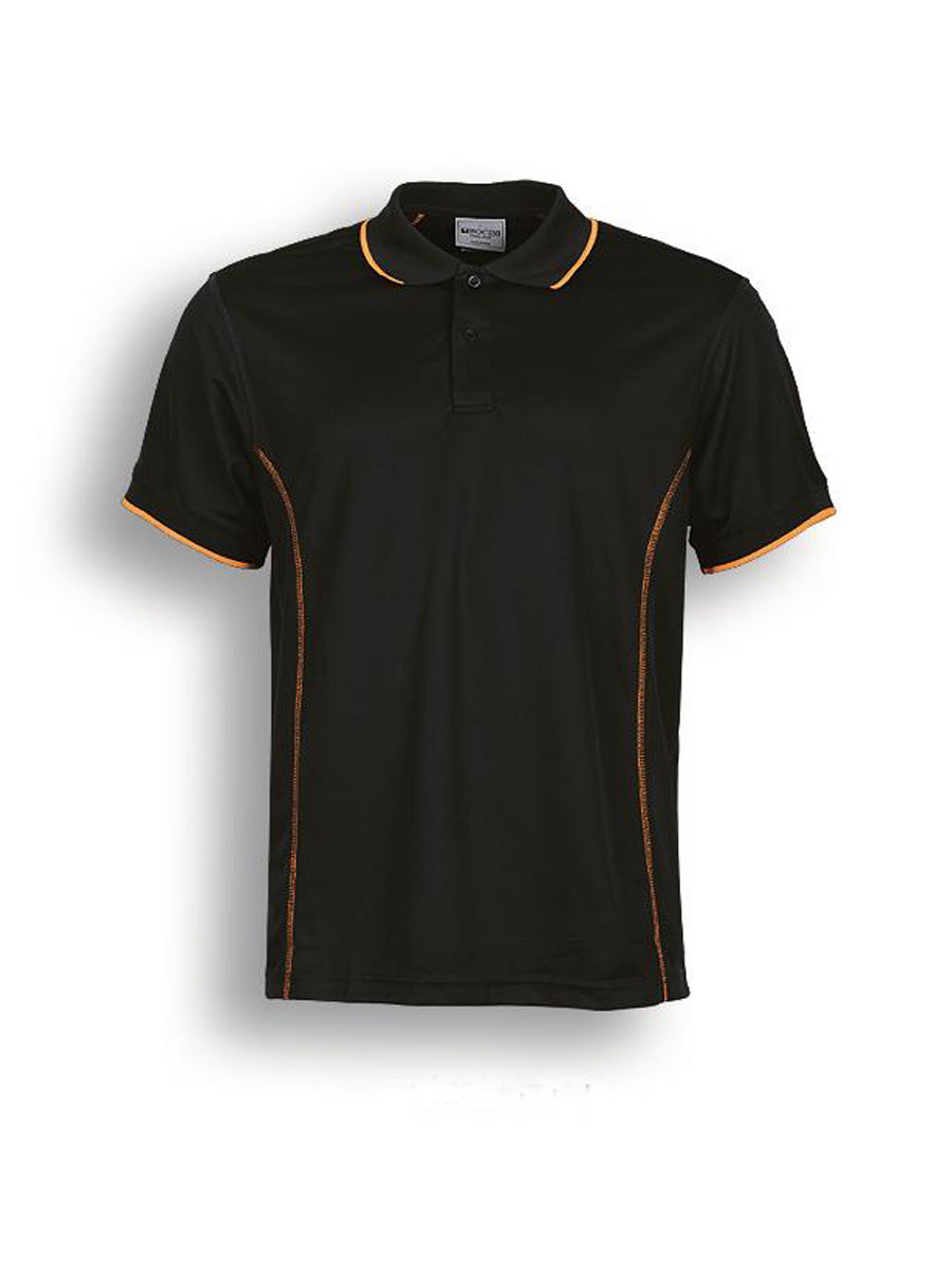 Stitch Feature Essentials-Kids Short Sleeve Polo in Black/Gold