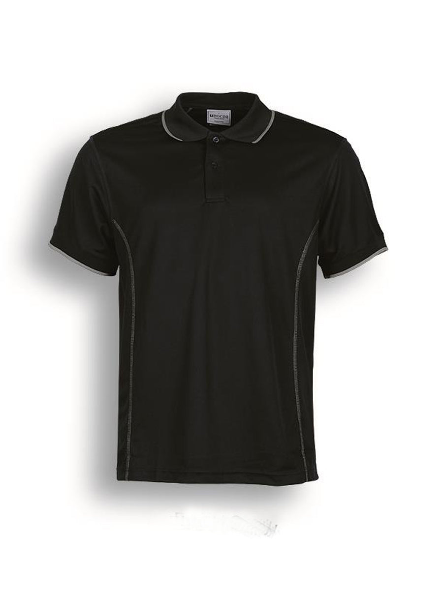 Stitch Feature Essentials-Kids Short Sleeve Polo in Black/Grey