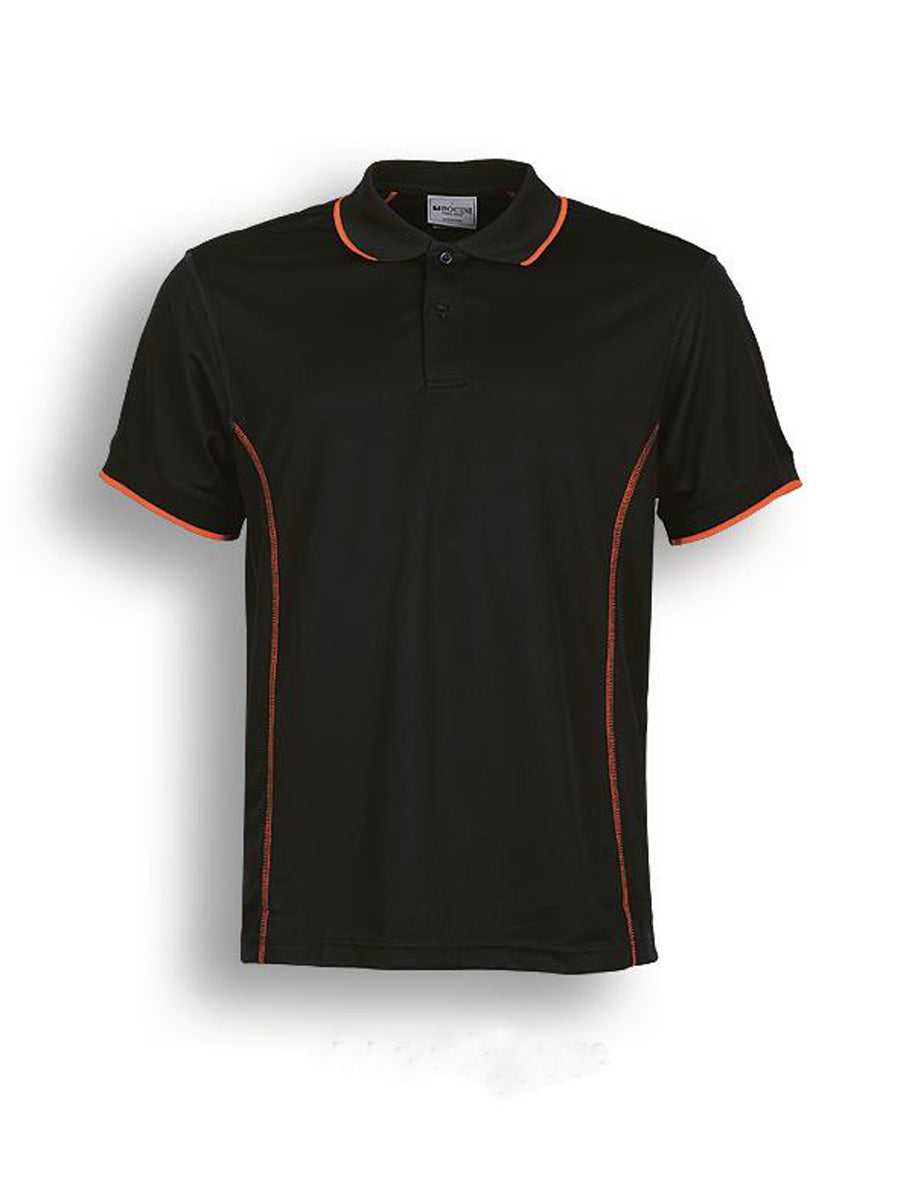 Stitch Feature Essentials-Kids Short Sleeve Polo in Black/Orange