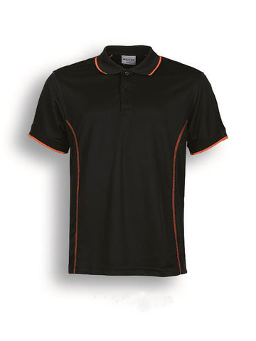 Stitch Feature Essentials-Kids Short Sleeve Polo in Black/Orange