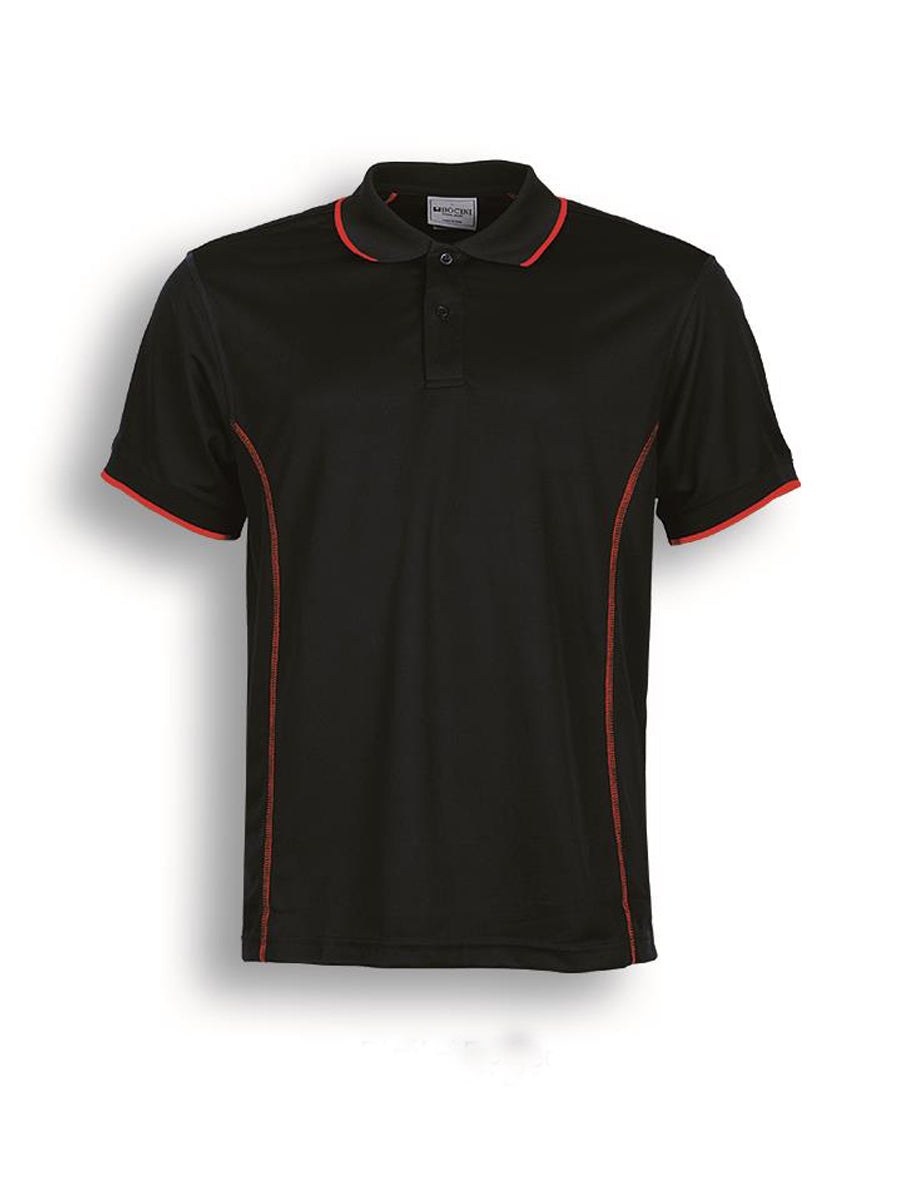 Stitch Feature Essentials-Kids Short Sleeve Polo in Black/Red