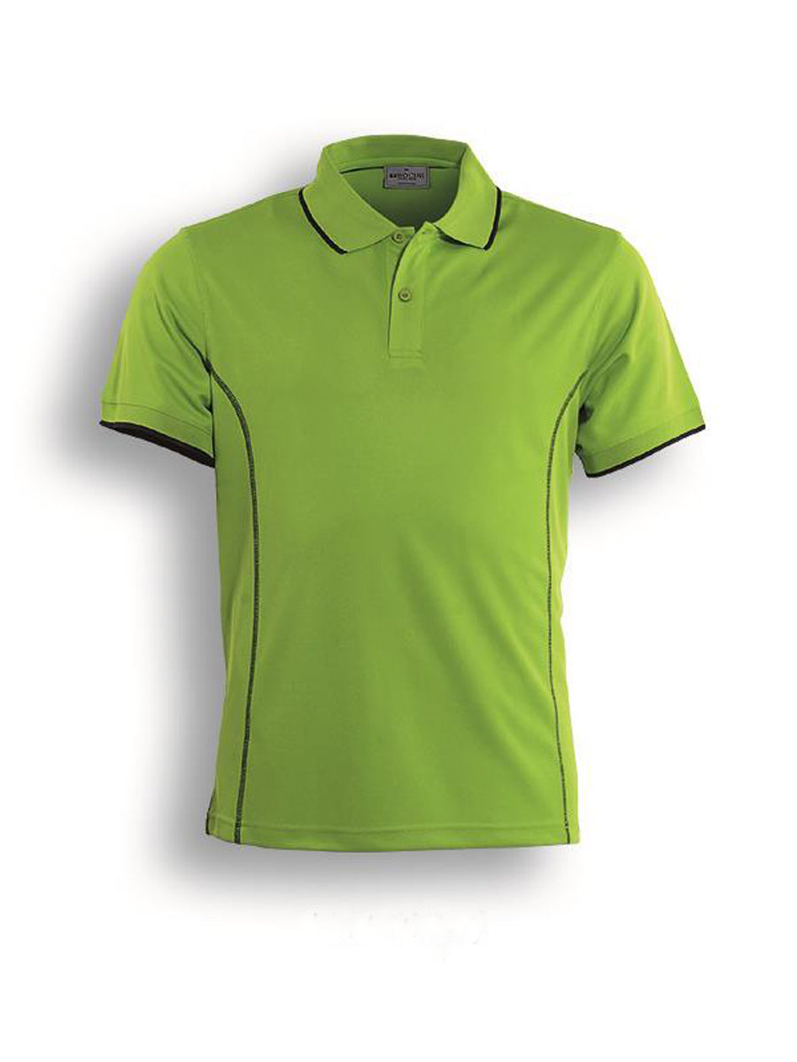 Stitch Feature Essentials-Kids Short Sleeve Polo in Lime/Navy