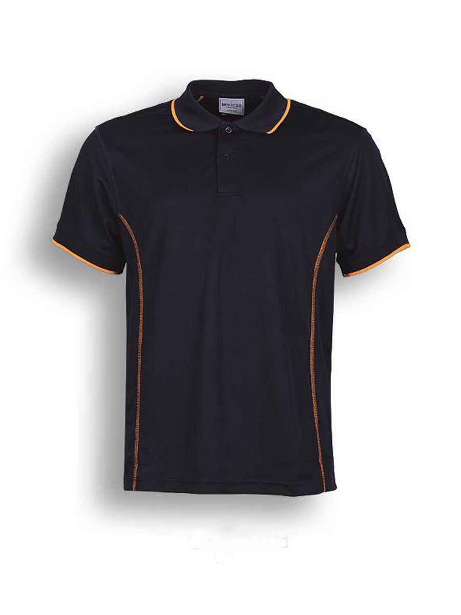 Stitch Feature Essentials-Kids Short Sleeve Polo in Navy/Gold